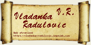 Vladanka Radulović vizit kartica